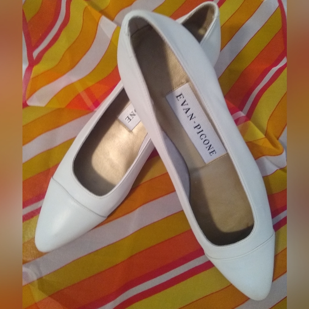 Evan Picone 80s Vintage Dressy Leather Ivory Pumps size 7-1/2N